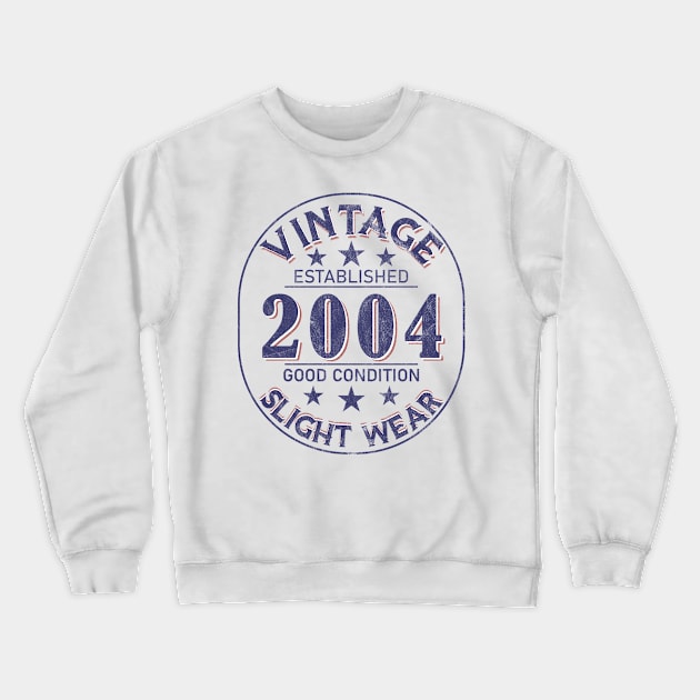 Vintage Established 2004 Crewneck Sweatshirt by Stacy Peters Art